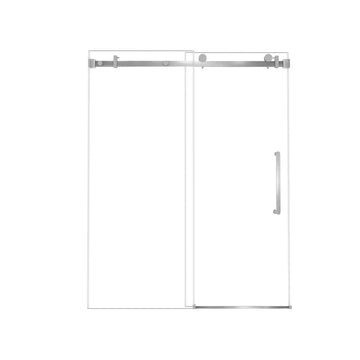 Brushed Nickel Frameless shower door with Tempered Glass