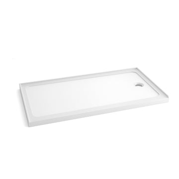 Gloss White Acrylic Shower Pan 32-in W x 60-in L Right Drain