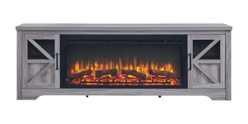 75" Fireplace TV Stand for TVs up to 80",with 44" Electric Fireplace