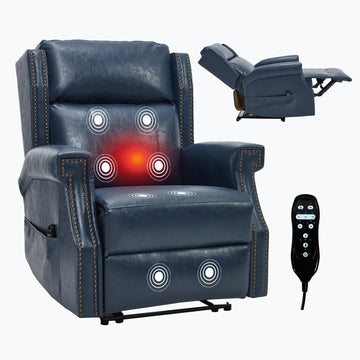 Camel Manual Recliner Chair in Faux Leather for Living Room with Heavy Duty Motion Mechanism 8 vibrating nodes and 3 massage modes