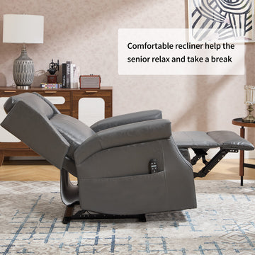 Brown Manual Recliner Chair in Faux Leather for Living Room with Heavy Duty Motion Mechanism 8 vibrating nodes and 3 massage modes