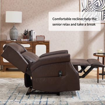 Blue Manual Recliner Chair in Faux Leather for Living Room with Heavy Duty Motion Mechanism 8 vibrating nodes and 3 massage modes