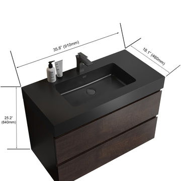 Integrated engineered quartz basin withoutdrain and faucet matte black color