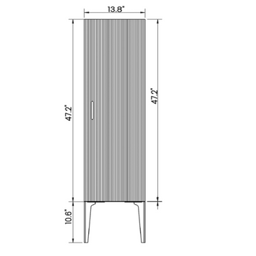 Striped Matte Black Bathroom Side Cabinet Freestanding Storage Cabinet for Modern Bathroom