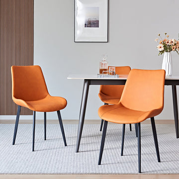 Upholstered Dining Chairs with Metal Legs and Comfortable Wide Seating