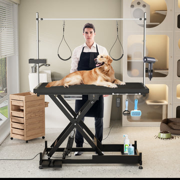 49.6 Inch Electric Lift Dog Grooming Table Adjustable 10 to 36 Inch for Pet Professionals