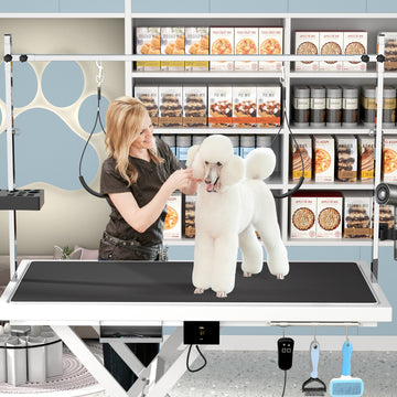 49.6 Inch Electric Lift Dog Grooming Table Height Adjustable 10 to 36 Inches