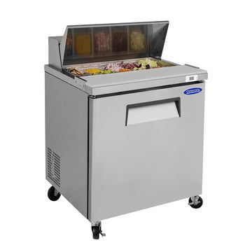 Silver Sandwich Salad Prep Table Refrigerator 28.9-in L x 31.5-in W x 45.1-in H ETL Approved