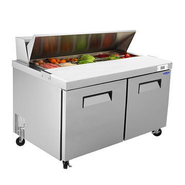 Silver Sandwich Salad Prep Table Refrigerator 61.2-in L x 31.5-in W x 45.1-in H ETL Approved