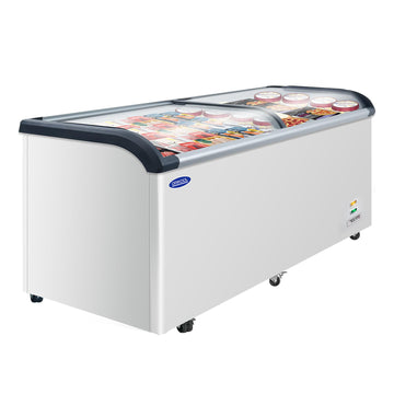 White Curved Top Display Freezer 193 Cuft 677-in L x 327-in W x 366-in H