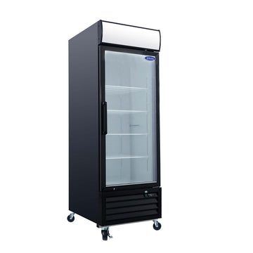 Black Frame Glass Door Freezer 19.3 Cu.ft Swing Door 26.97-in L x 33.54-in W x 82.95-in H LED Panel