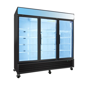 Silver Glass Door Merchandiser Refrigerator 70 Cu.ft Glass Door 80.7-in L x 33.5-in W x 83.0-in H
