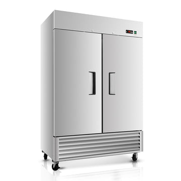 Silver Commercial Reach In Refrigerator 49 Cu.ft 2 Solid Door 54.1-in L x 32.1-in W x 83.1-in H ETL Approved