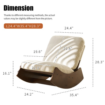 Comfortable Glider Rocking Chair with Solid Wood Frame, Corduroy Upholstery Accent Nursery Reading Chair for Bedroom Living Room White