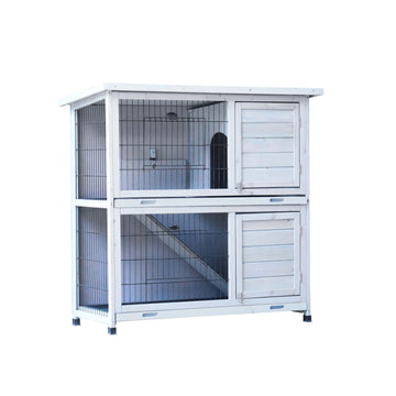 Spacious Rabbit Hutch with Deep Slide-Out Tray