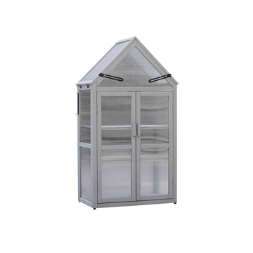 Compact Cedar Greenhouse with Adjustable Roof