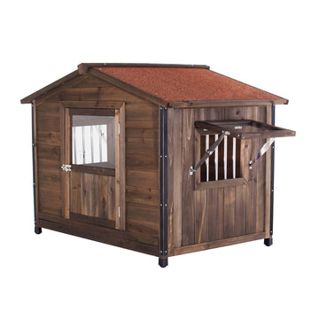 Metal-Frame Dog Kennel with Waterproof Roof