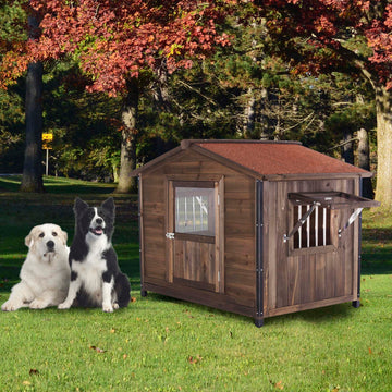 Metal-Frame Dog Kennel with Waterproof Roof