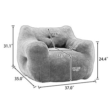 Bean Bag Chair for Adults with Armrests High Density Foam Lazy Sofa for Living Room and Bedroom Coffee