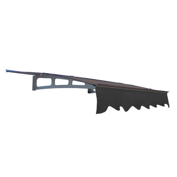 Door Window Awning Canopy Made of  0.137 Inch Thick Crystal Solid Polycarbonate Sheet and Aluminum Alloy with Valance in size of 59 Inches Wide x 34 Inches Deep for Wooden Wall House