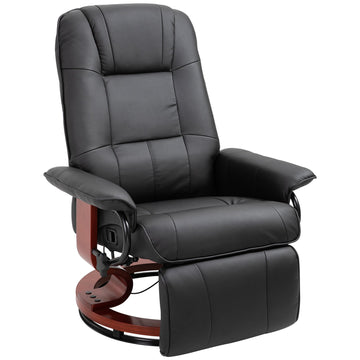 Faux Leather Manual Recliner Adjustable Swivel Lounge Chair with Footrest