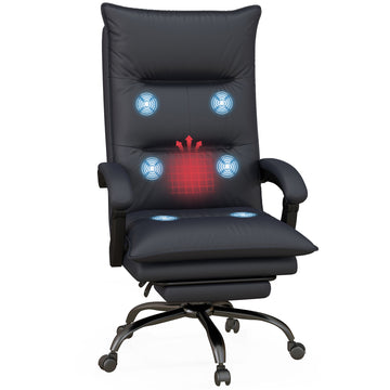 Microfiber Office Chair with Massage Heat and Footrest