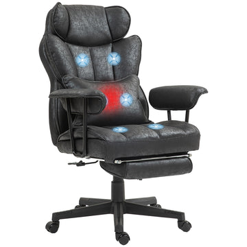 Massage Executive Office Chair with 6 Vibration Points Heated Big and Tall Chair