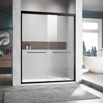 56-60" x 72" Sliding Shower Doors with Smooth Rollers and Adjustable Walk-In