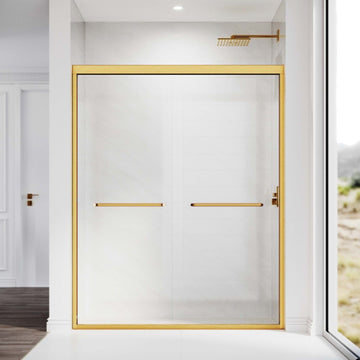 50-54" x 72" Sliding Shower Doors with Smooth Rollers and Adjustable Walk-In