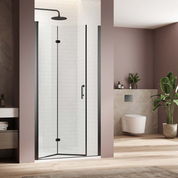 30" x 72" Bi-Fold Frameless Shower Door with Tempered Glass and Waterproof Seal