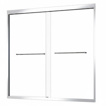 56-60" x 62" Sliding Tub Doors with Durable Rollers and Tempered Glass