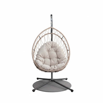 Comfortable Hanging Egg Chair with Sturdy Frame and Cushions