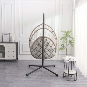 Comfortable Hanging Egg Chair with Sturdy Frame and Cushions