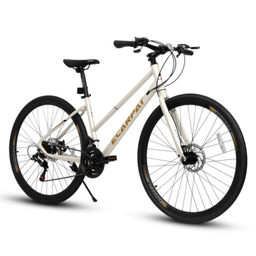 Road Bike with Aluminum Alloy Wheels, 21-Speed Gear System, Disc Brakes, Wide Tires – Ideal for Urban Commuting and Student Transportatio