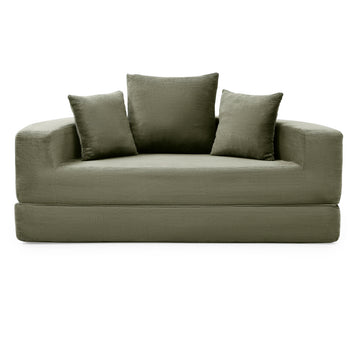 Convertible Corduroy Sofa Couch Bed Multi Functional Folding Futon Floor Lounge Sofa No Assembly Green