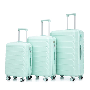 3 pcs set in ABS Spinner Wheel Luggage Matching Color With Combination Lock Mint Green