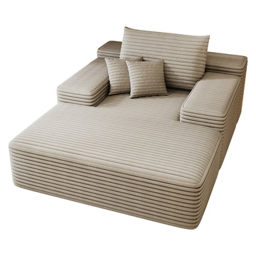 Camel Modular 1 Seat Foam Chaise Lounge 51.2-in L x 68.1-in W x 25.2-in H