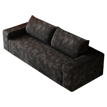 Black 2 Seat Fabric Sofa 70.9-in L x 35.5-in W x 23.2-in H