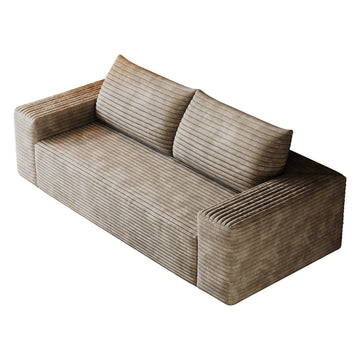Camel Fabric Sofa 70.9-in L x 35.5-in W x 23.2-in H