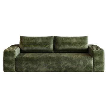 Green 3 Seat Fabric Sofa 70.9-in L x 35.5-in W x 23.2-in H