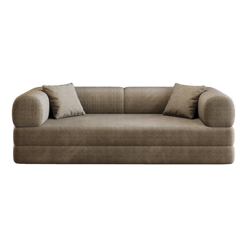 Camel Fabric Sofa 78.8-in L x 35.5-in W x 26.1-in H