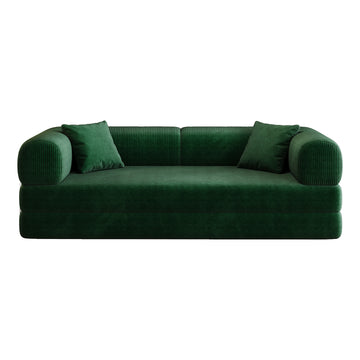 Green Fabric Sofa 78.8-in L x 35.5-in W x 26.1-in H