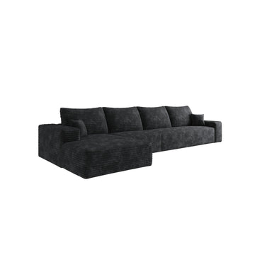 Black Modular 4 Seat Foam Sofa 135.0-in L x 69.7-in W x 37.8-in H