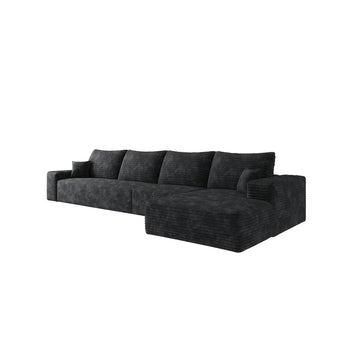 Black Modular 4 Seat Foam Sofa 135.0-in L x 69.7-in W x 37.8-in H