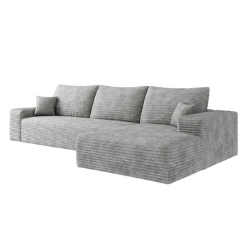 Gray Modular 3 Seat Foam Sofa 107.0-in L x 69.7-in W x 37.8-in H