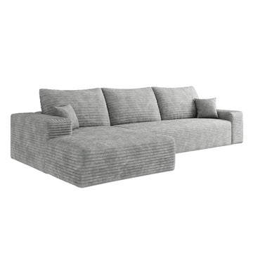 Gray Modular 3 Seat Foam Sofa 107.0-in L x 69.7-in W x 37.8-in H