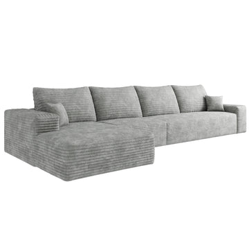 Gray Modular 4 Seat Foam Sofa 135.0-in L x 69.7-in W x 37.8-in H