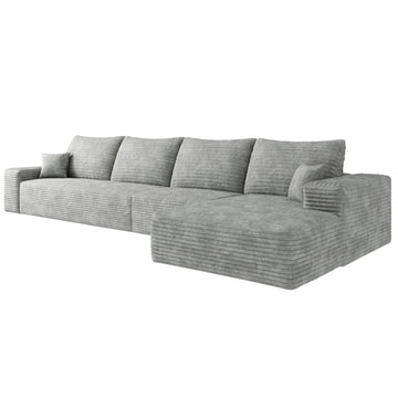 Gray Modular 4 Seat Foam Sofa 135.0-in L x 69.7-in W x 37.8-in H
