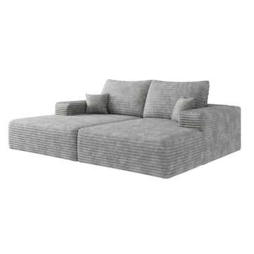 Gray Modular 2 Seat Foam Sofa 74.8-in L x 69.7-in W x 37.8-in H
