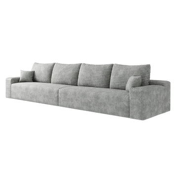 Gray 4 Seat Foam Sofa 140.0-in L x 39.4-in W x 37.8-in H
